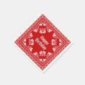 Happy Birthday Red Bandana Servet (Hoek)