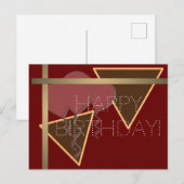 Happy Birthday red brown Briefkaart (Voorkant / Achterkant)