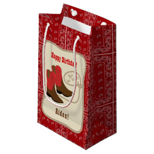 Happy Birthday Red Cowboy Boots en Bandana Klein Cadeauzakje
