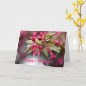 Happy Birthday Red Crab Apple Flowers Kaart (Gele Bloem)