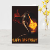 Happy Birthday Red Dragon Lover Fire Heart Kaart (Gele Bloem)