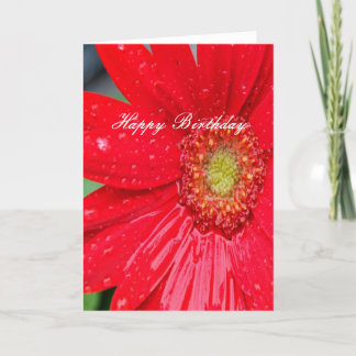 Happy Birthday Red Flower Kaart