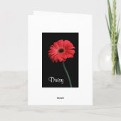 Happy Birthday Red Gerbera Daisy Wenskaart Kaart (Achterkant)