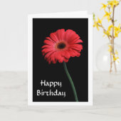 Happy Birthday Red Gerbera Daisy Wenskaart Kaart (Gele Bloem)
