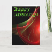 Happy Birthday Red Green Abstracte Blank Sjabloon (Voorkant)