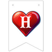 Happy Birthday Red Heart Valentijnsdag Vlaggetjes (Tweede vlag)