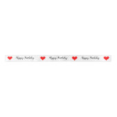 Happy Birthday Red Hearts 1.5 INCH Satijnen Lint (Voorkant)