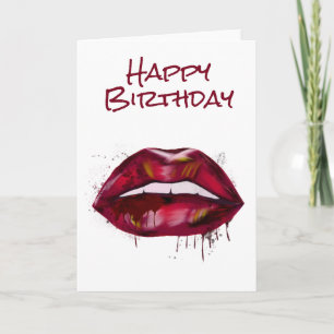 Happy Birthday Red Lips Driving Kaart