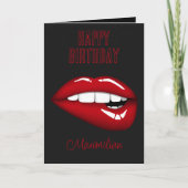 Happy Birthday Red Lips Persoonlijke Kaart (Voorkant)