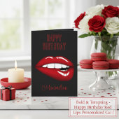 Happy Birthday Red Lips Persoonlijke Kaart