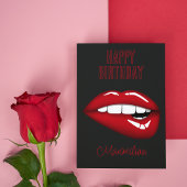 Happy Birthday Red Lips Persoonlijke Kaart
