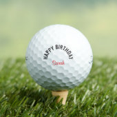 Happy Birthday Red Name Titleist  Golfballen (Insitu Shirt)