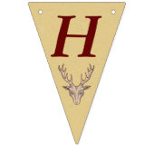 Happy Birthday Red Outline Trophy Herten Hoofd gew Vlaggetjes (Eerste vlag)