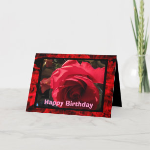 Happy Birthday Red Rose Kaart