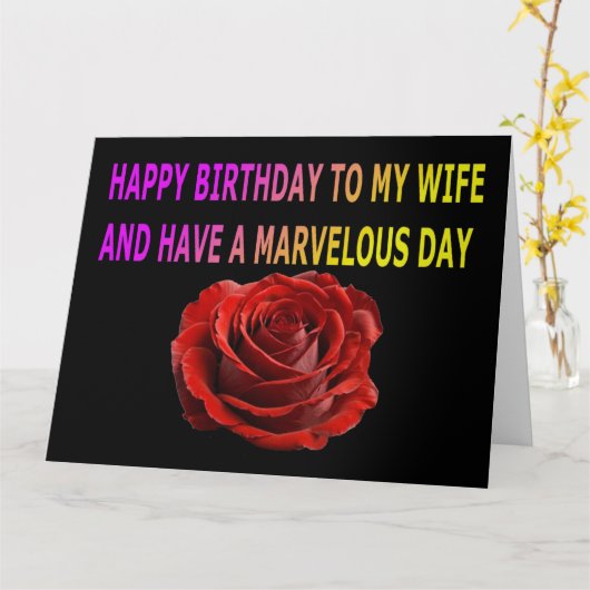 HAPPY BIRTHDAY RED ROSE VROUW KAART (Gele Bloem)