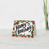 HAPPY BIRTHDAY Red Roses Lijst Floral Pas het aan Kaart (Voorkant)