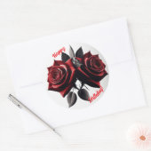 Happy Birthday Red Roses Ronde Sticker (Envelop)