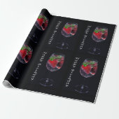 Happy Birthday Red Strawberries Verpakkingspapier Cadeaupapier (Uitgerold)