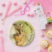 Happy Birthday Red Tabby Cat Whiskers Waterverf Papieren Bordje (Feest)