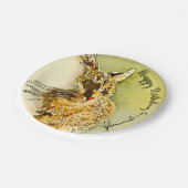 Happy Birthday Red Tabby Cat Whiskers Waterverf Papieren Bordje (Gekanteld)