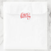 Happy Birthday Red-tekst Ronde Sticker (Tas)