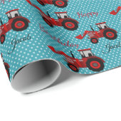 Happy Birthday Red Tractor Cadeaupapier (Rol Hoek)