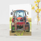 Happy Birthday Red Tractor Kaart (Gele Bloem)