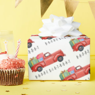 Happy Birthday Red Truck en Gifts Wrapping Paper Cadeaupapier