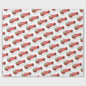 Happy Birthday Red Truck en Gifts Wrapping Paper Cadeaupapier (Vlak)