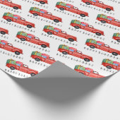 Happy Birthday Red Truck en Gifts Wrapping Paper Cadeaupapier (Hoek)