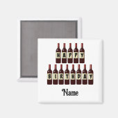 Happy Birthday Red Wine Botles Gepersonaliseerd Magneet (Voorkant / Achterkant)