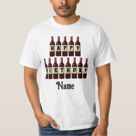 Happy Birthday Red Wine Botles Gepersonaliseerd T-shirt