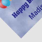Happy Birthday Red Yellow & Blue Balloons & Name Tissuepapier (Detail)