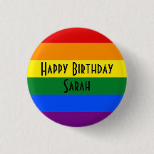 Happy Birthday regenboog badge sjabloon