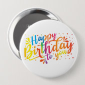 Happy Birthday - regenboogkleuren Birthday Button (Voorkant /achterkant)
