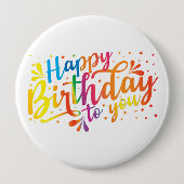 Happy Birthday - regenboogkleuren Birthday Button (Voorkant)