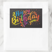 Happy Birthday - regenboogkleuren Birthday Rechthoekige Sticker (Tas)