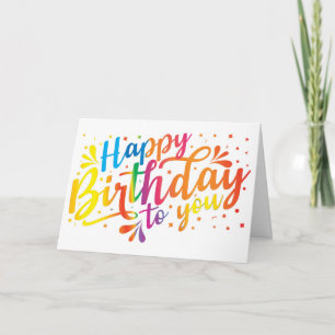 Happy Birthday-regenboogkleuren Kaart