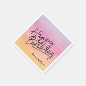 Happy Birthday-regenboogwaterverven Servetten (Hoek)