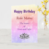 Happy Birthday Reiki Mama design Kaart (Gele Bloem)