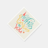 Happy Birthday Retro Design Napkins Servet (Hoek)