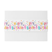 Happy Birthday Retro Invitation Belly Band Uitnodigingen Wikkel (Achterkant Voorbeeld)