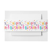 Happy Birthday Retro Invitation Belly Band Uitnodigingen Wikkel (Voorkant Voorbeeld)