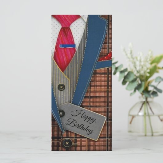 Happy Birthday Retro man kaart (Staand voorkant)