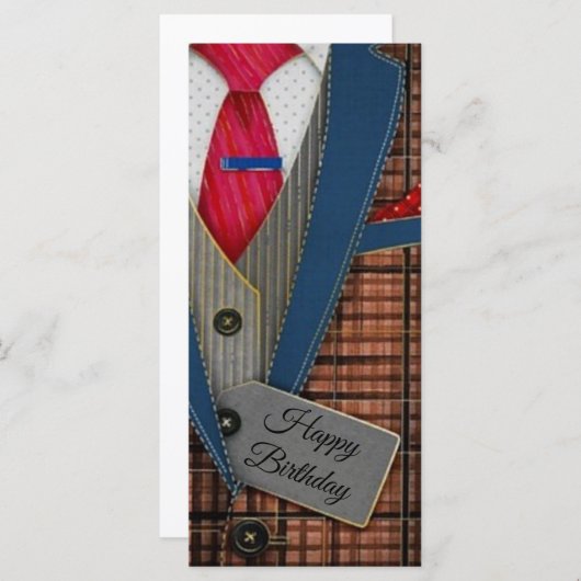 Happy Birthday Retro man kaart (Voorkant / Achterkant)