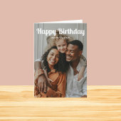 Happy Birthday Retro Script 3 Foto Kaart