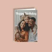 Happy Birthday Retro Script 3 Foto Kaart