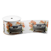 Happy Birthday Retro Typewriter Satijnen Lint (Spoel)