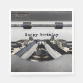 Happy Birthday Retro Typewriter Servet (Voorkant)