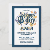 Happy Birthday retro-typografie Kaart (Voorkant)